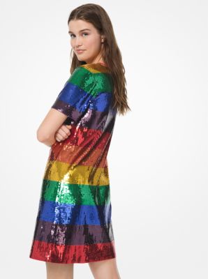 michael kors rainbow sequin dress