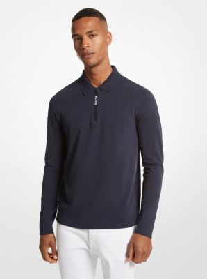 Cotton Long-Sleeve Polo Shirt