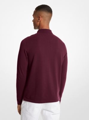 Cotton Long-Sleeve Polo Shirt