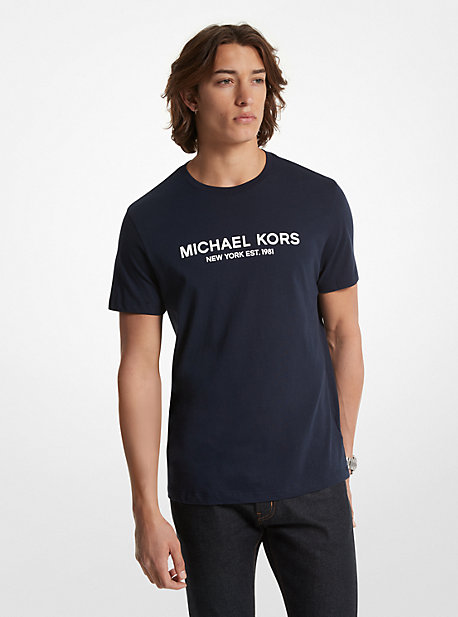 Shop Michael Kors Logo Cotton T-shirt In Blue