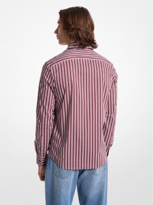 Slim-Fit Stretch Cotton Blend Striped Shirt