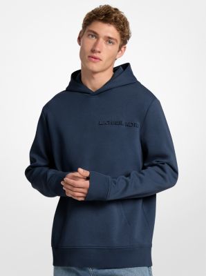 MK Kapuzenpullover Aus Baumwollmischung Mit Logoprägung - Blau