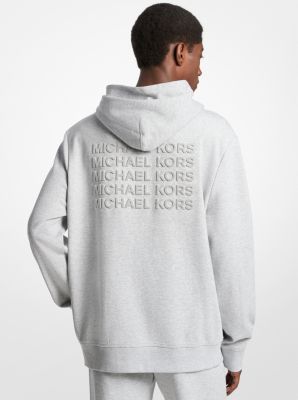 Embossed Logo Cotton Blend Hoodie