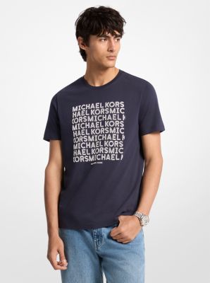 Michael Kors Graphic Logo Cotton T-shirt In Blue