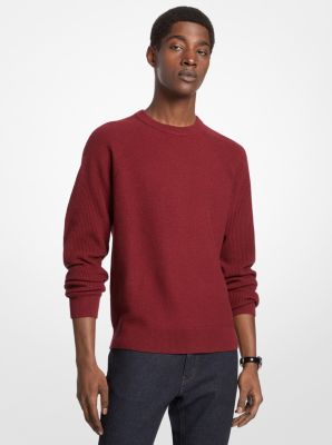 Michael Kors Wool Blend Crewneck Sweater In Red