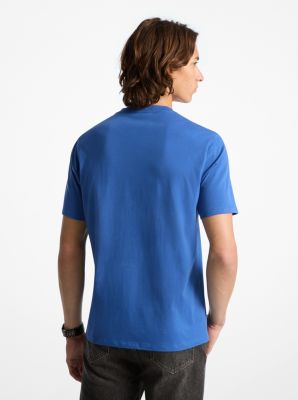 Camiseta de algod&oacute;n con logotipo in AZUL IMPERIAL | Michael Kors