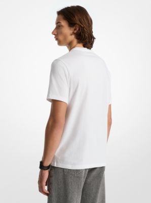 Camiseta de algod&oacute;n con adornos in BLANCO BRILLANTE | Michael Kors