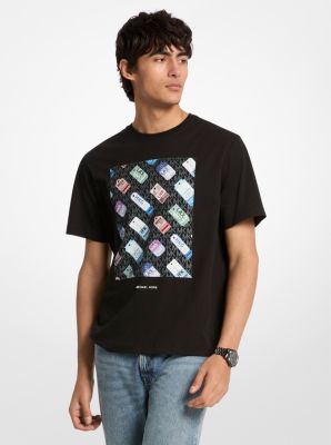 Camiseta de algodón con logotipo gráfico in NEGRO | Michael Kors