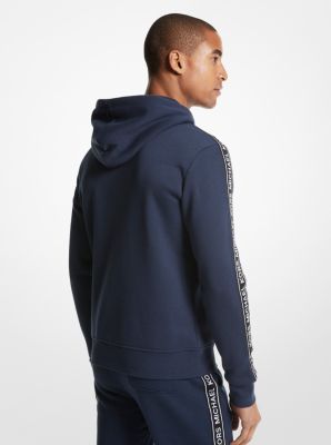 Logo Tape Cotton Blend Zip-Up Hoodie | Michael Kors