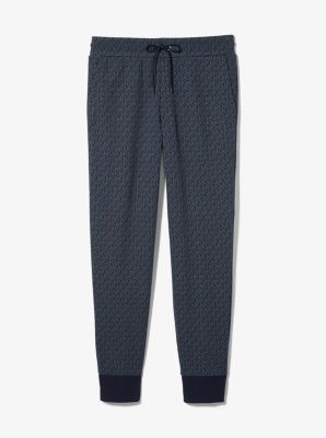 Pantalon de jogging en mélange de coton à imprimé à logo