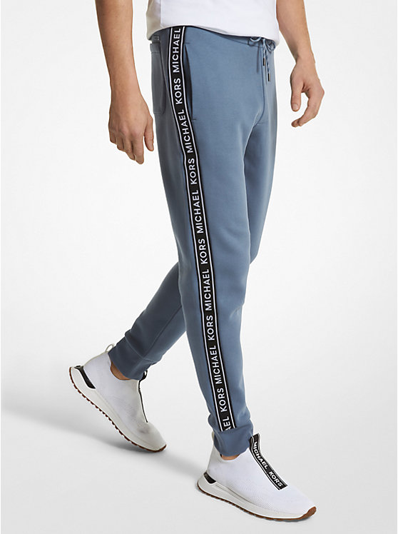 Pantalon de jogging en mélange de coton à imprimé à logo image number 0