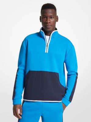Cotton Blend Half-Zip Sweatshirt | Michael Kors Canada