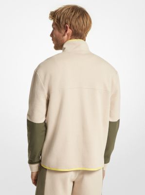 Cotton Blend Half-Zip Sweatshirt