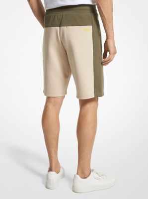 Two-Tone Cotton Blend Shorts