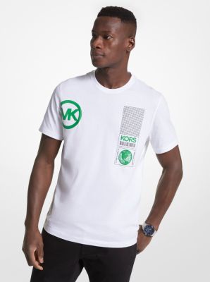 T-shirt white with green large logo