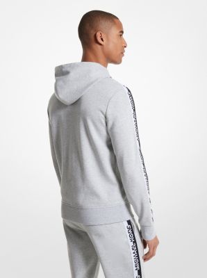 Hoodie en mélange de coton à bande à logo