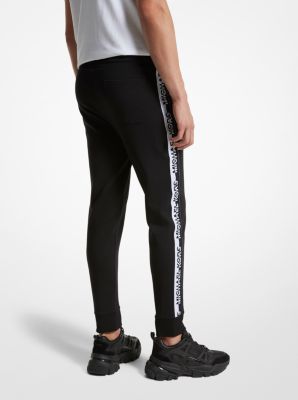 Pantalon de jogging en mélange de coton à bande à logo