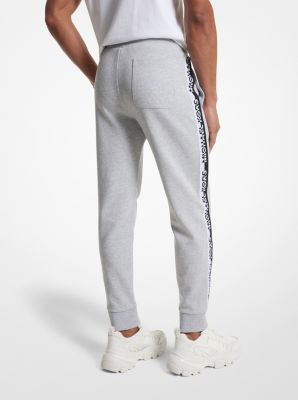 Pantalon de jogging en mélange de coton à bande à logo