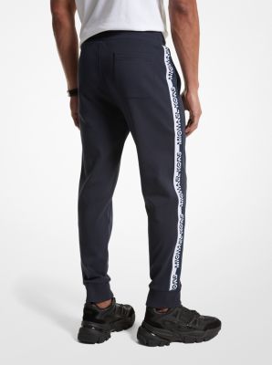 Pantalon de jogging en mélange de coton à bande à logo