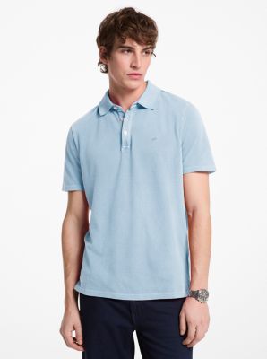 Cotton Piqu&eacute; Polo Shirt in LIGHT SKY | Michael Kors