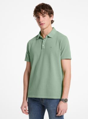 MK Poloshirt Aus Baumwoll-Piqué - Grün