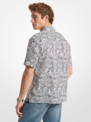 Floral Print Linen Shirt in MIDNIGHT | Michael Kors
