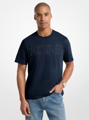 KORS Cotton Jersey T-Shirt in MIDNIGHT | Michael Kors