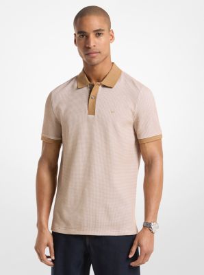 Waffle Stretch Cotton Polo Shirt