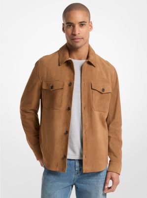 Veste-chemise en su&egrave;de perfor&eacute;