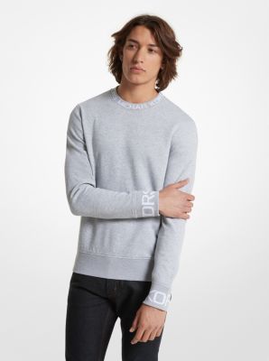 Pull molletonné en mélange de coton à bande à logo image number 0