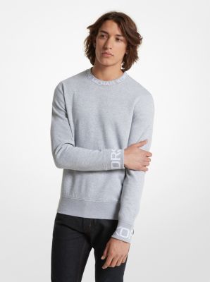 Pull molletonné en mélange de coton à bande à logo