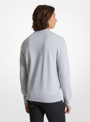 Pull molletonné en mélange de coton à bande à logo