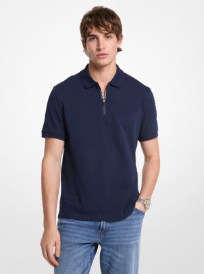 Cotton Zip-Up Polo Shirt image number 0