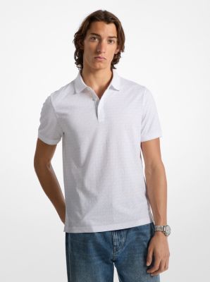 Greenwich Signature Logo Print Cotton Polo Shirt