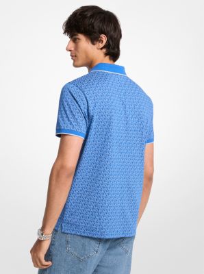Greenwich Signature Logo Print Cotton Polo Shirt
