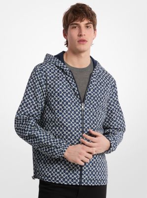 Veste matelassée cirée réversible à imprimé à logo image number 0