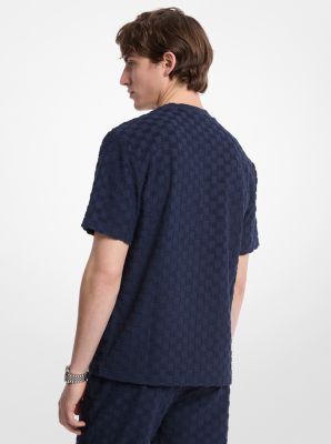 Logo Jacquard Terry T-Shirt in MIDNIGHT | Michael Kors