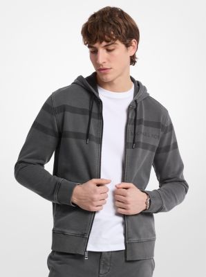 Logo Garment-Dyed Cotton Zip Up Hoodie image number 0