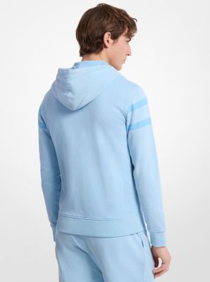 Logo Garment-Dyed Cotton Zip Up Hoodie