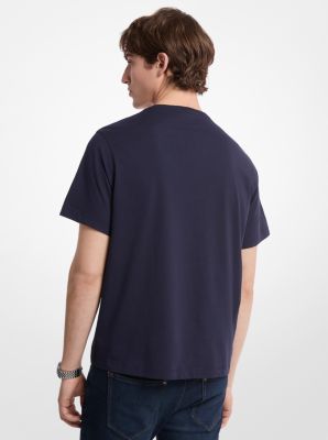 T-shirt en coton à logo et à imprimé géométrique in MINUIT | Michael Kors