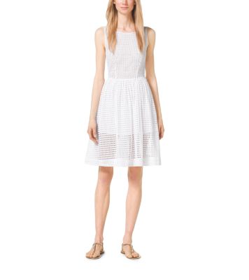 Michael kors white outlet eyelet dress