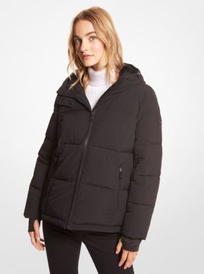 Black Quilted Puffer Zip Sac