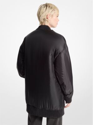 Satin Ciré Bomber Jacket