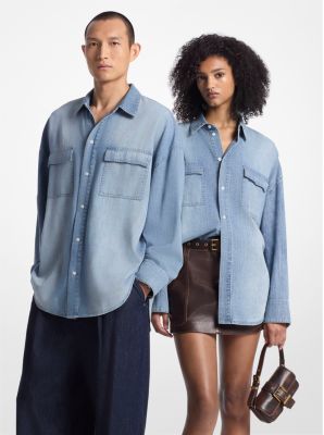 Camicia in chambray oversize image number 0