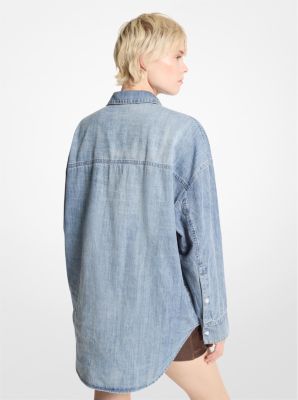 Camicia in chambray oversize image number 2