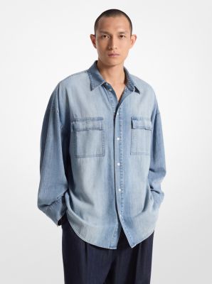 Camisa de chambray oversize image number 3