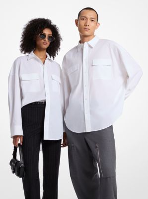 Oversized Stretch Cotton Poplin Shirt