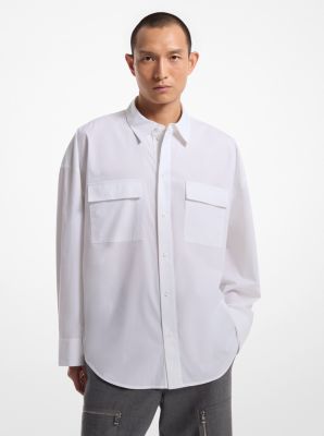 Oversized Stretch Cotton Poplin Shirt image number 3