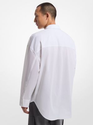 Oversized Stretch Cotton Poplin Shirt image number 4