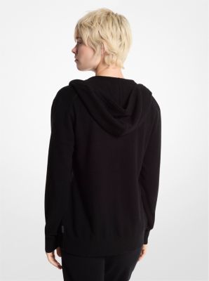 Wool and Cashmere Blend Zip Up Hoodie